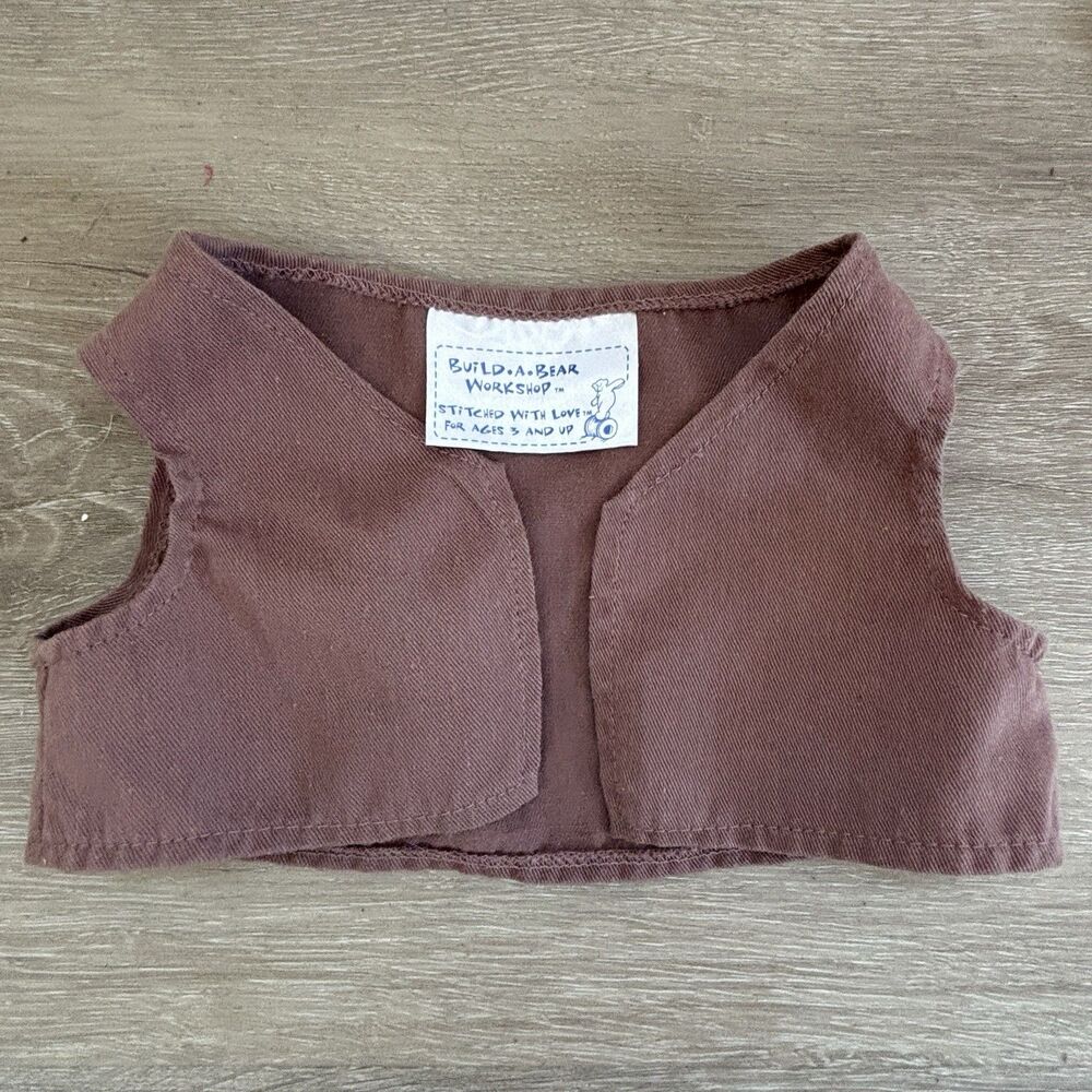 Build A Bear Workshop Girl Scout Brownie Vest Brown Vest BABW RARE HTF